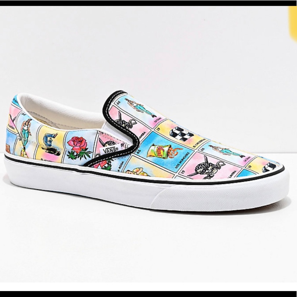 “Los Vans” Loteria slip on womens